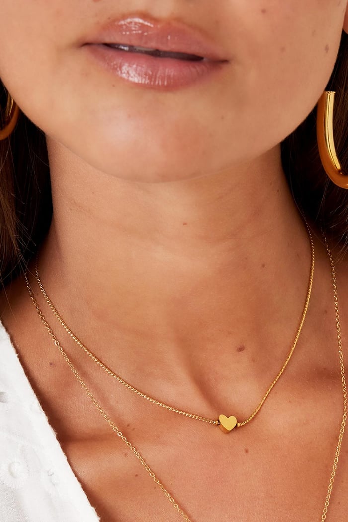 Ketting hart Goud kleur Stainless Steel h5Afbeelding4